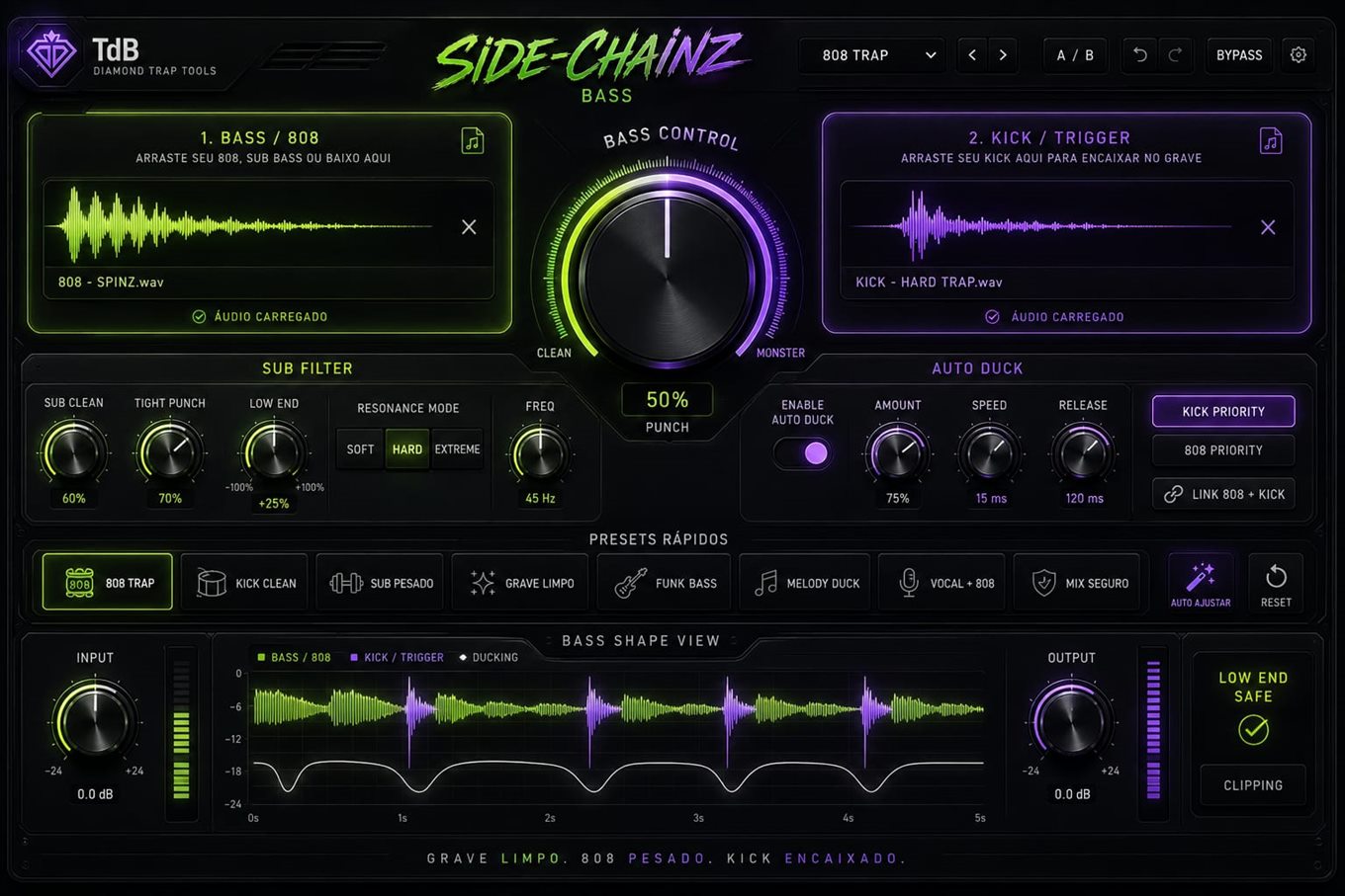 Interface planejada do TDB Side Chainz Bass